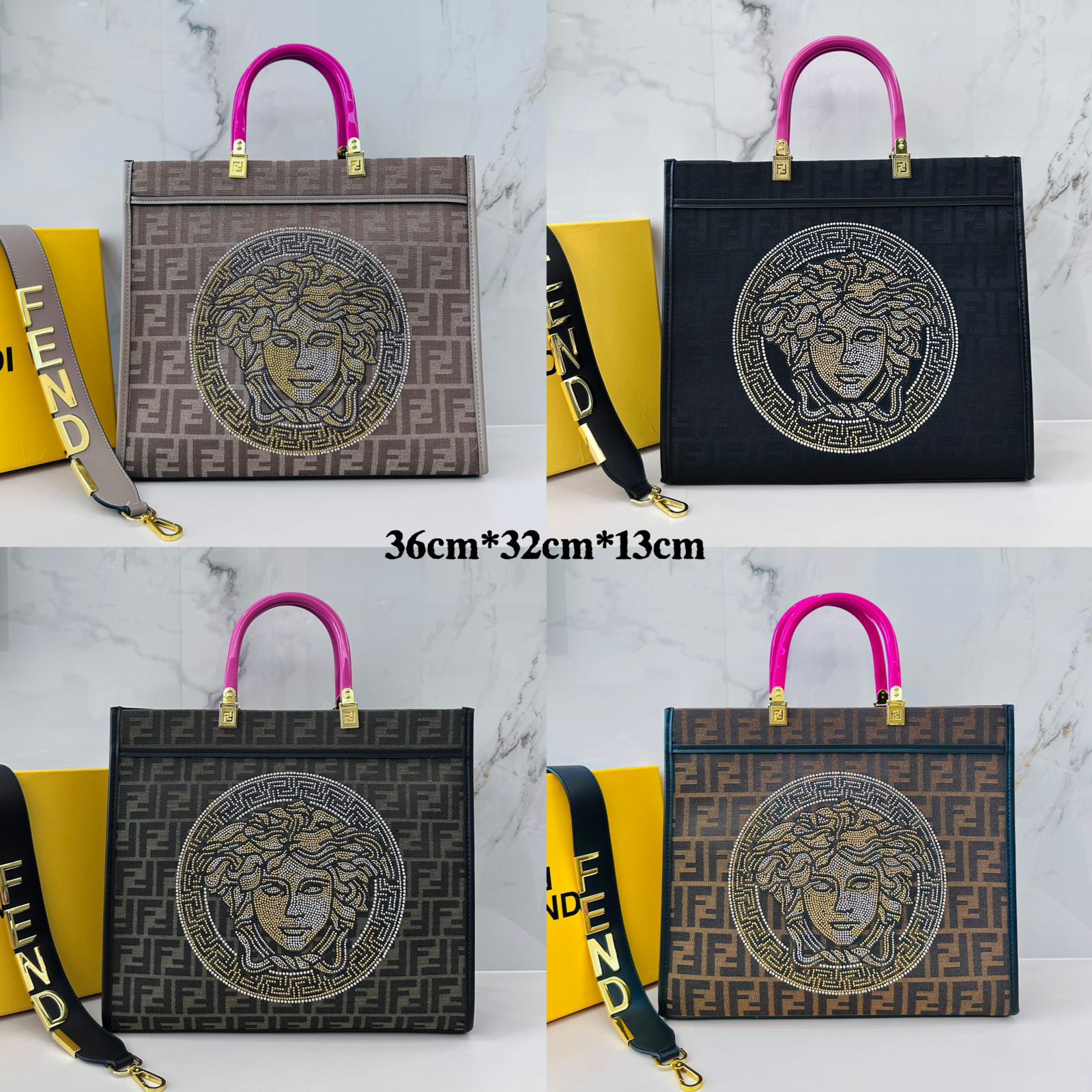 FENDI MEDUSA PEEKABOO TOTE — 36 cm | 4 Colors Without Box A+