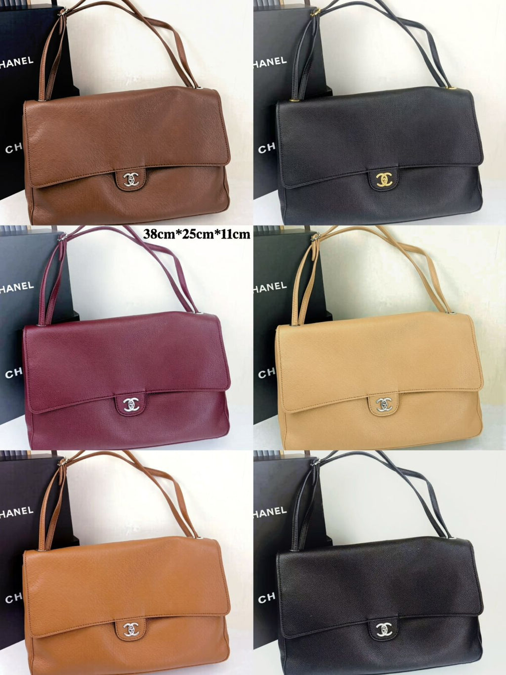 CHANEL Timeless Flap Shoulder Bag — 38 cm | 4 Colors Without Box A+