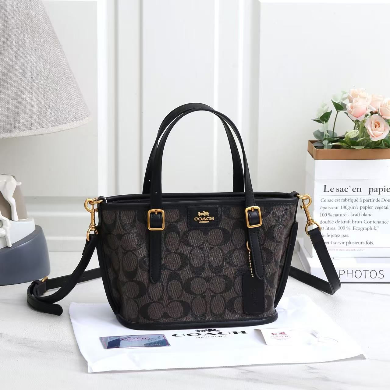 COACH Signature Tote — 21 cm | 6 Colors With Box