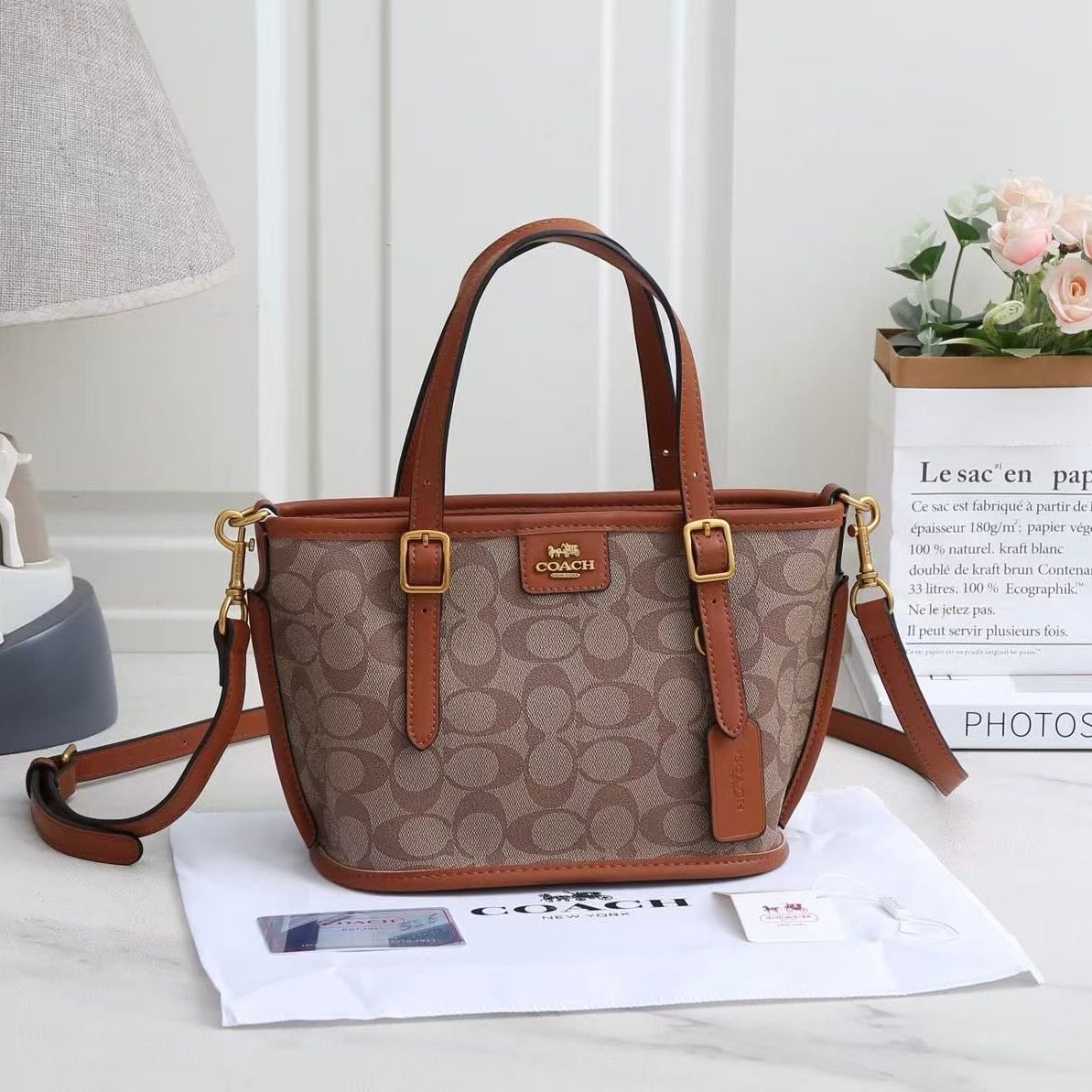 COACH Signature Tote — 21 cm | 6 Colors With Box