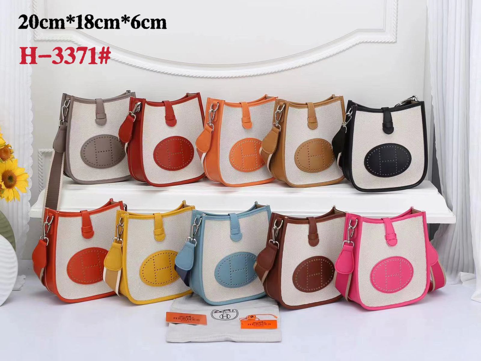 Hermès Evelyne Crossbody Bag — Canvas & Leather | 20 cm | 7Colors Without Box