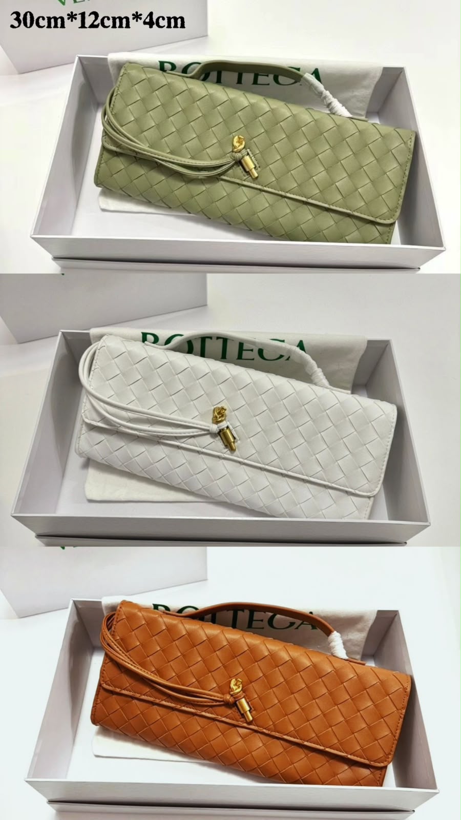BOTTEGA VENETA Intrecciato Clutch — 30 cm | 3 Colors With Box