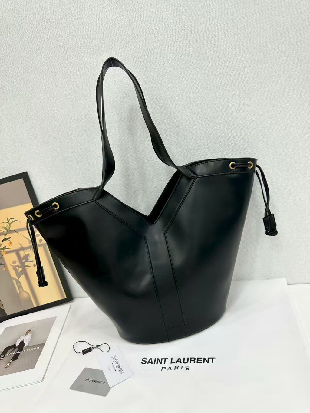SAINT LAURENT Matelassé Bucket Bag — 52 cm | 6 Colors Without Box