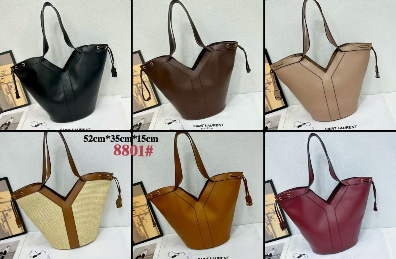 SAINT LAURENT Matelassé Bucket Bag — 52 cm | 6 Colors Without Box