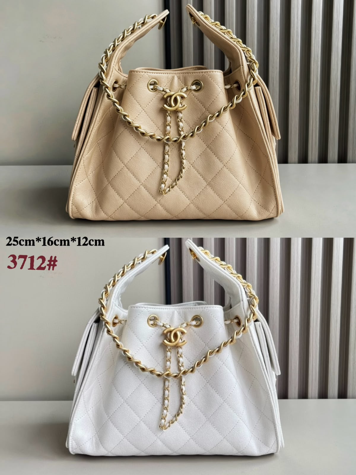 CHANEL Drawstring Bucket — 25 cm | 2 Colors Without Box