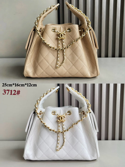 CHANEL Drawstring Bucket — 25 cm | 2 Colors Without Box