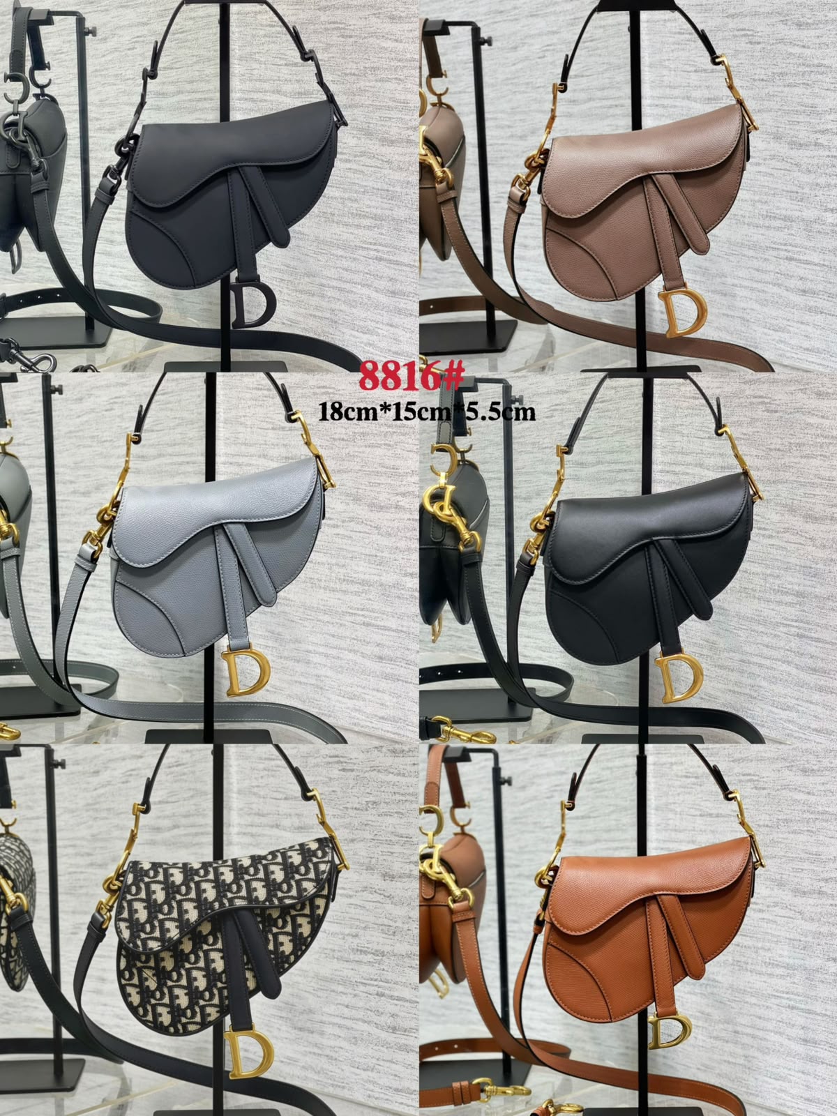 DIOR Saddle Bag — 18 cm | 6 Colors With Box