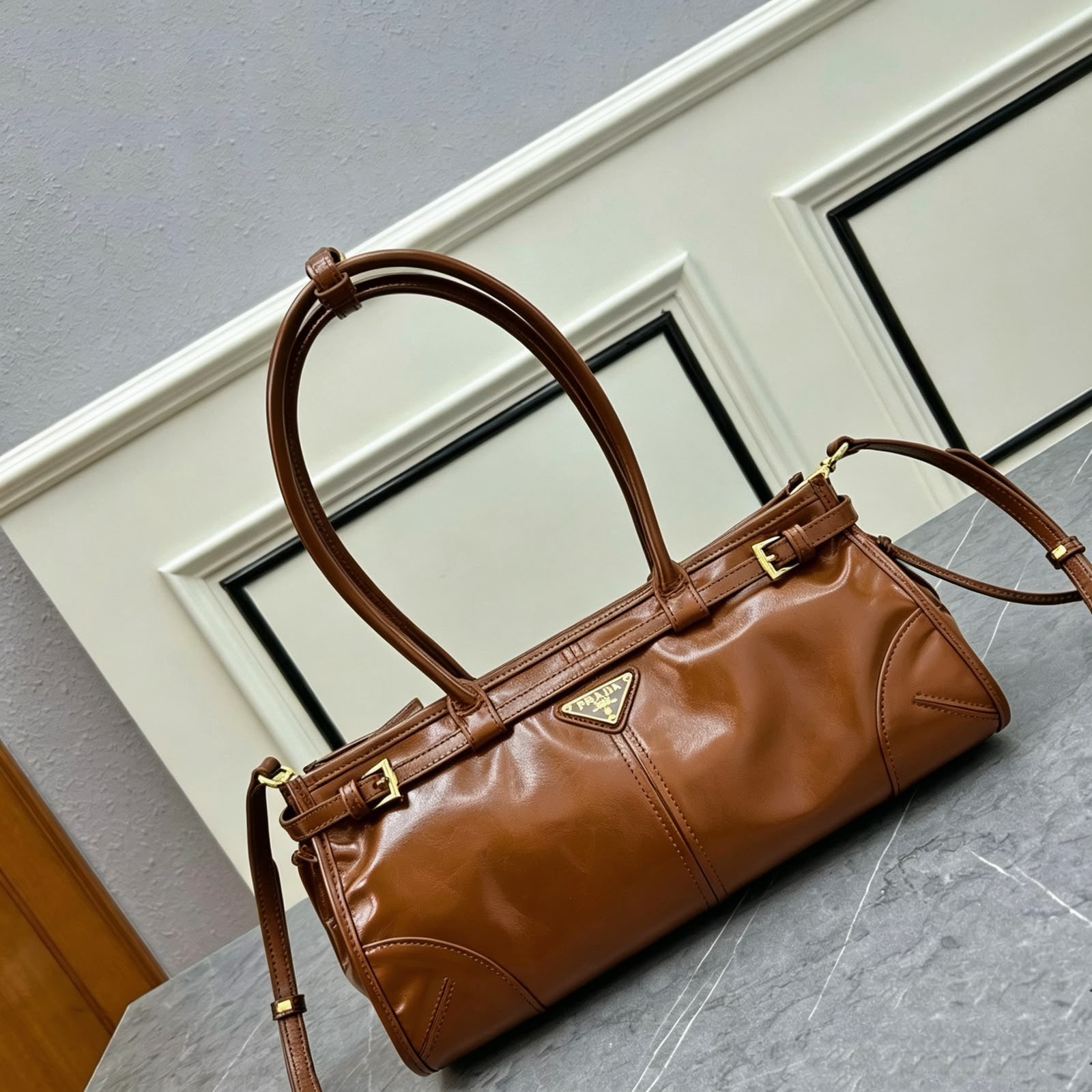 PRADA Leather Shoulder Bag — 32 cm | 5 Colors Without Box A+