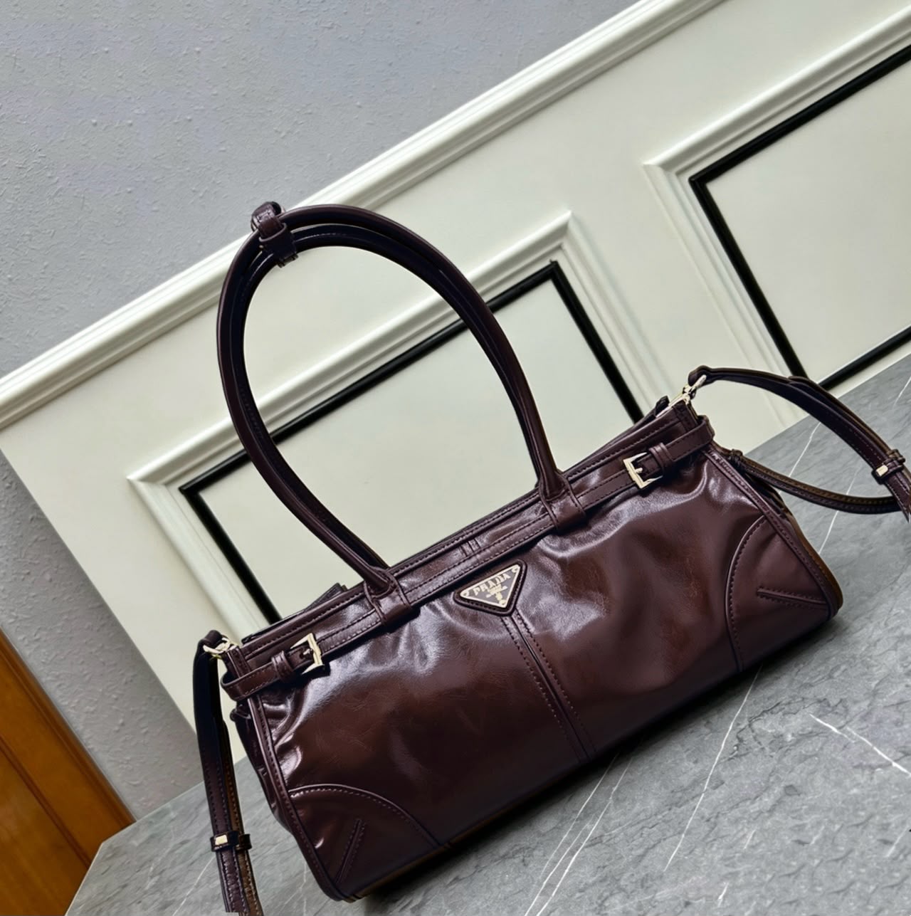 PRADA Leather Shoulder Bag — 32 cm | 5 Colors Without Box A+