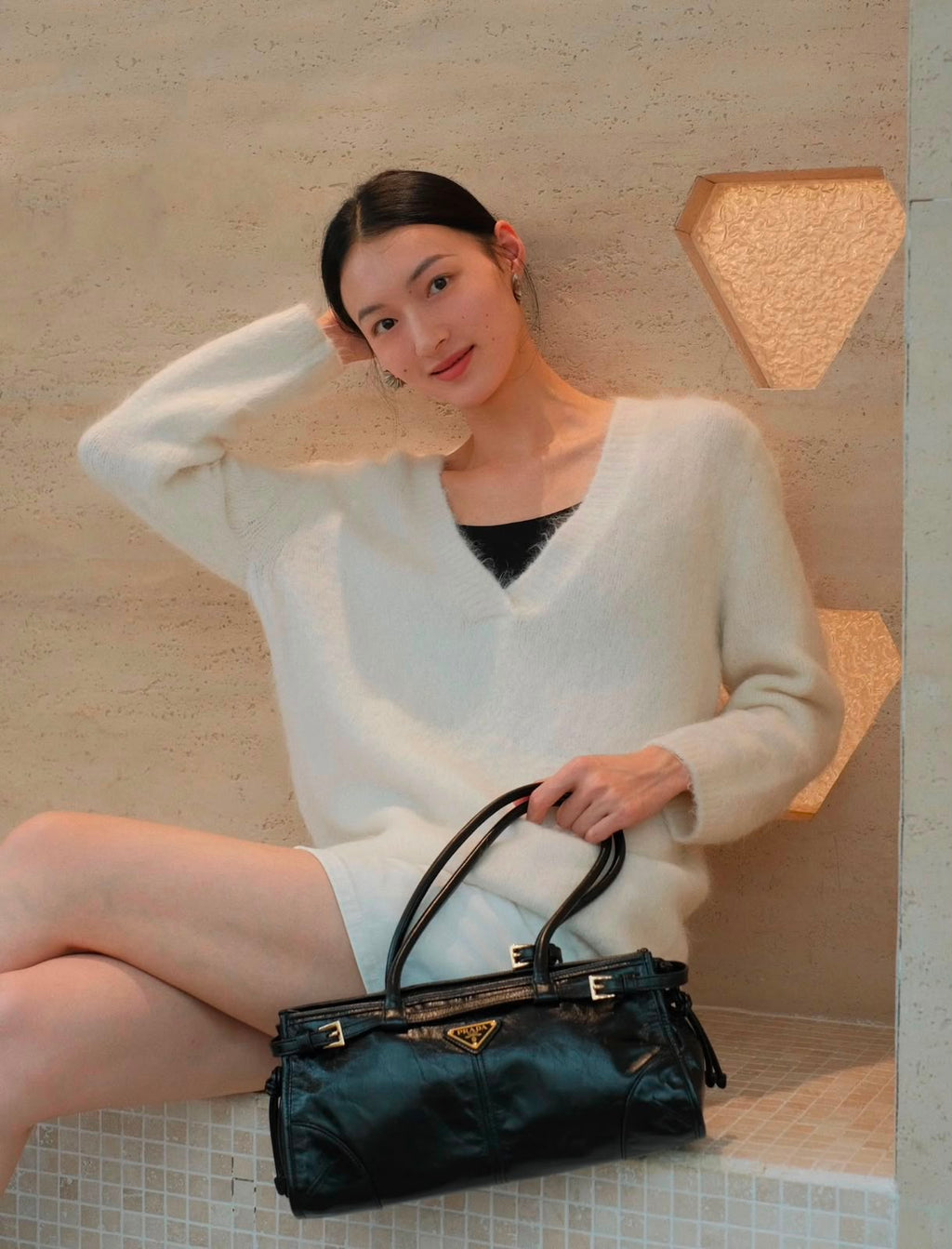 PRADA Leather Shoulder Bag — 32 cm | 5 Colors Without Box A+