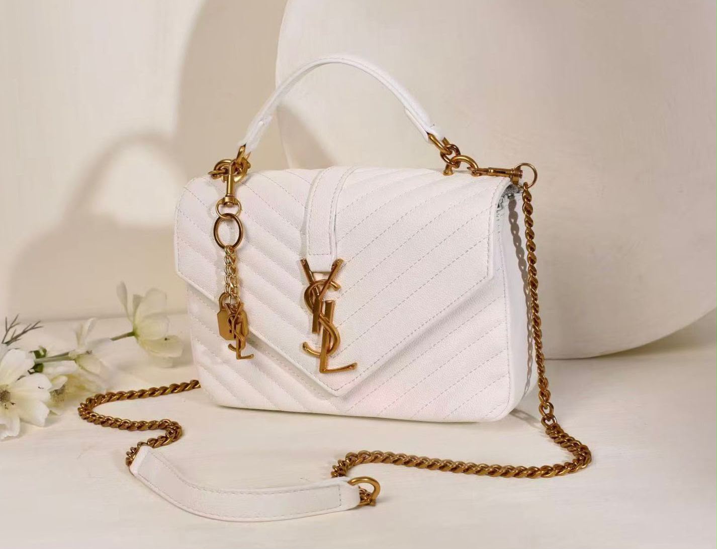 SAINT LAURENT Quilted College Bag — 24 cm | 9 Colors With Box