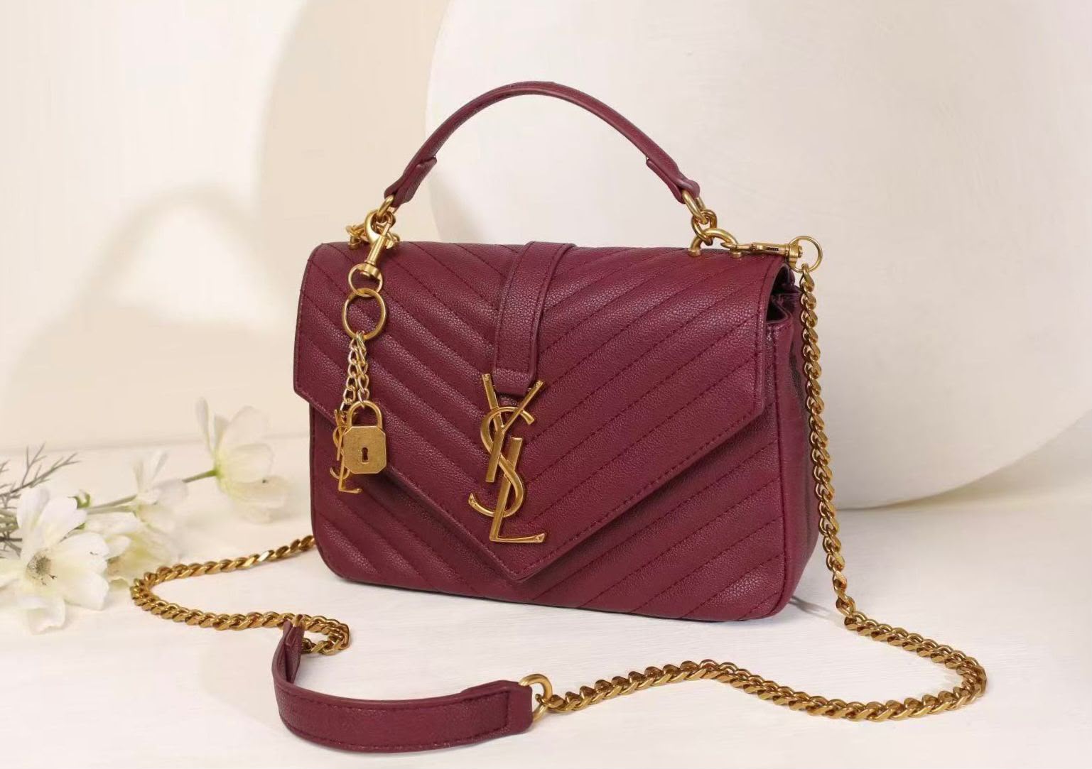 SAINT LAURENT Quilted College Bag — 24 cm | 9 Colors With Box
