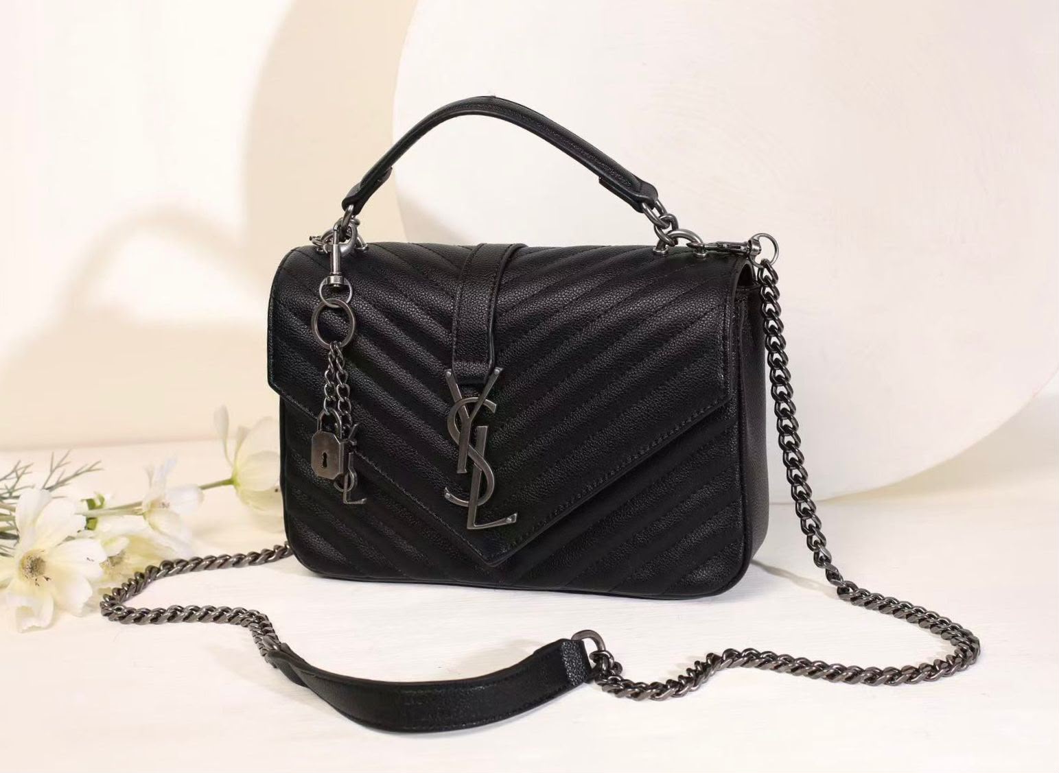 SAINT LAURENT Quilted College Bag — 24 cm | 9 Colors With Box
