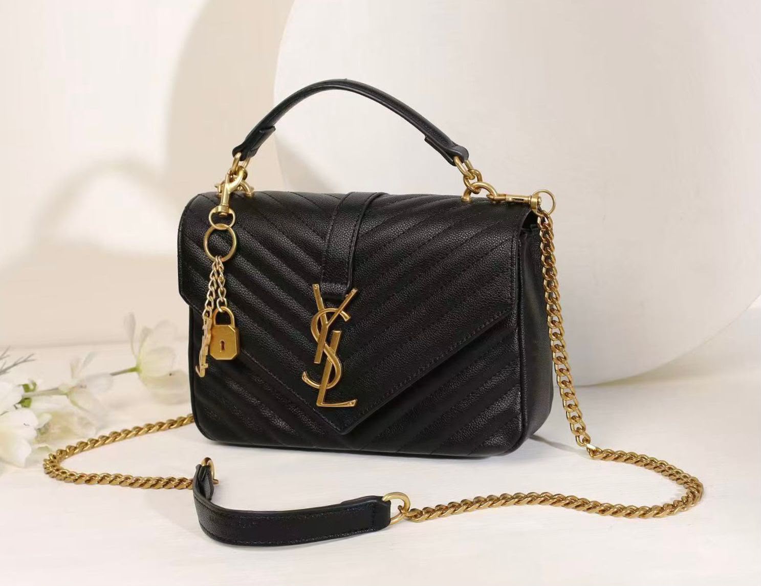 SAINT LAURENT Quilted College Bag — 24 cm | 9 Colors With Box