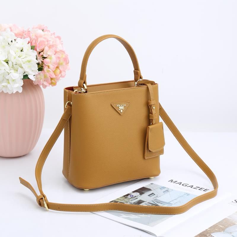 PRADA Saffiano Bucket Tote Bag — 23 cm | 4 Colors Without Box