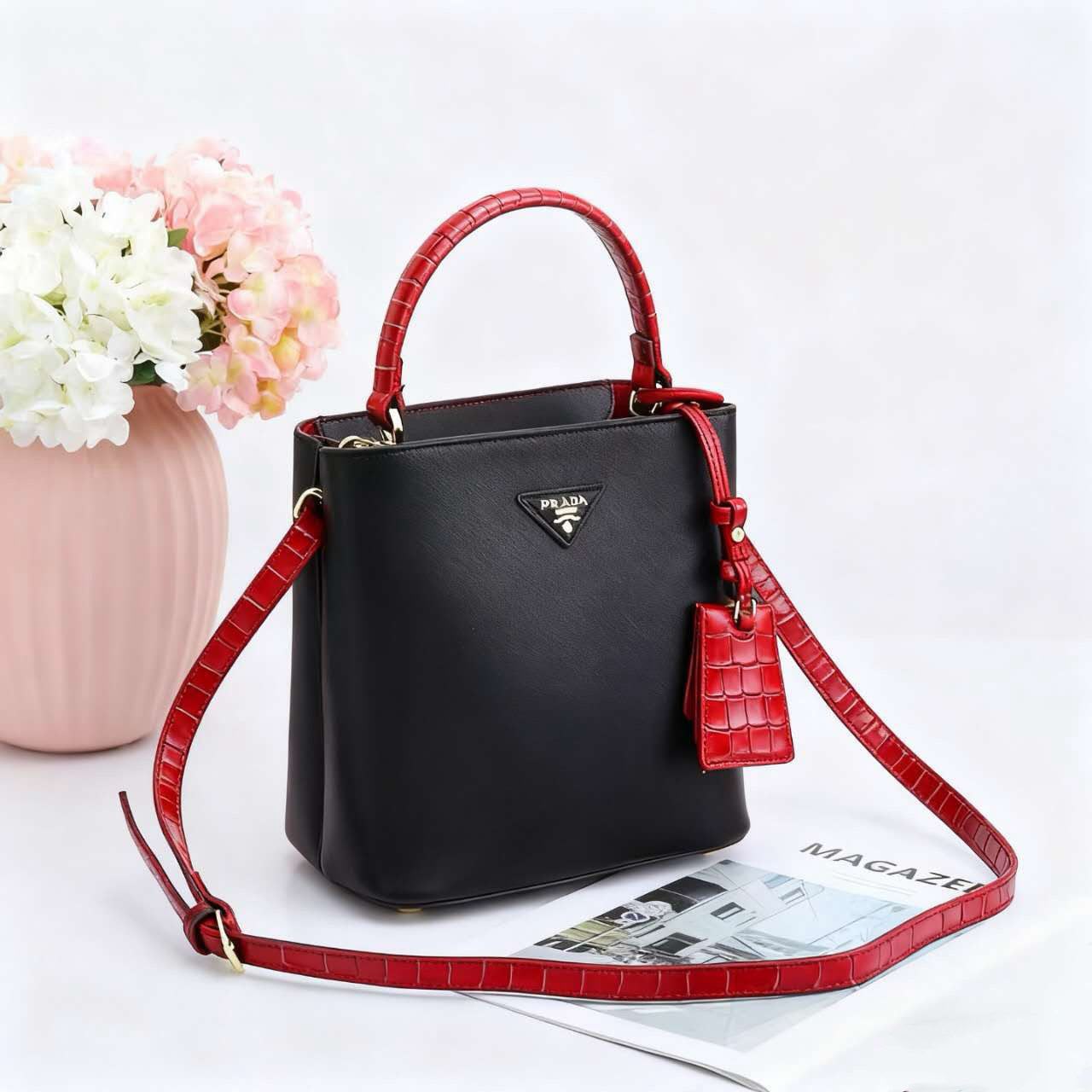 PRADA Saffiano Bucket Tote Bag — 23 cm | 4 Colors Without Box