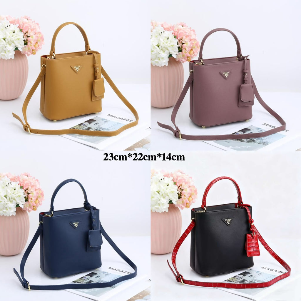 PRADA Saffiano Bucket Tote Bag — 23 cm | 4 Colors Without Box