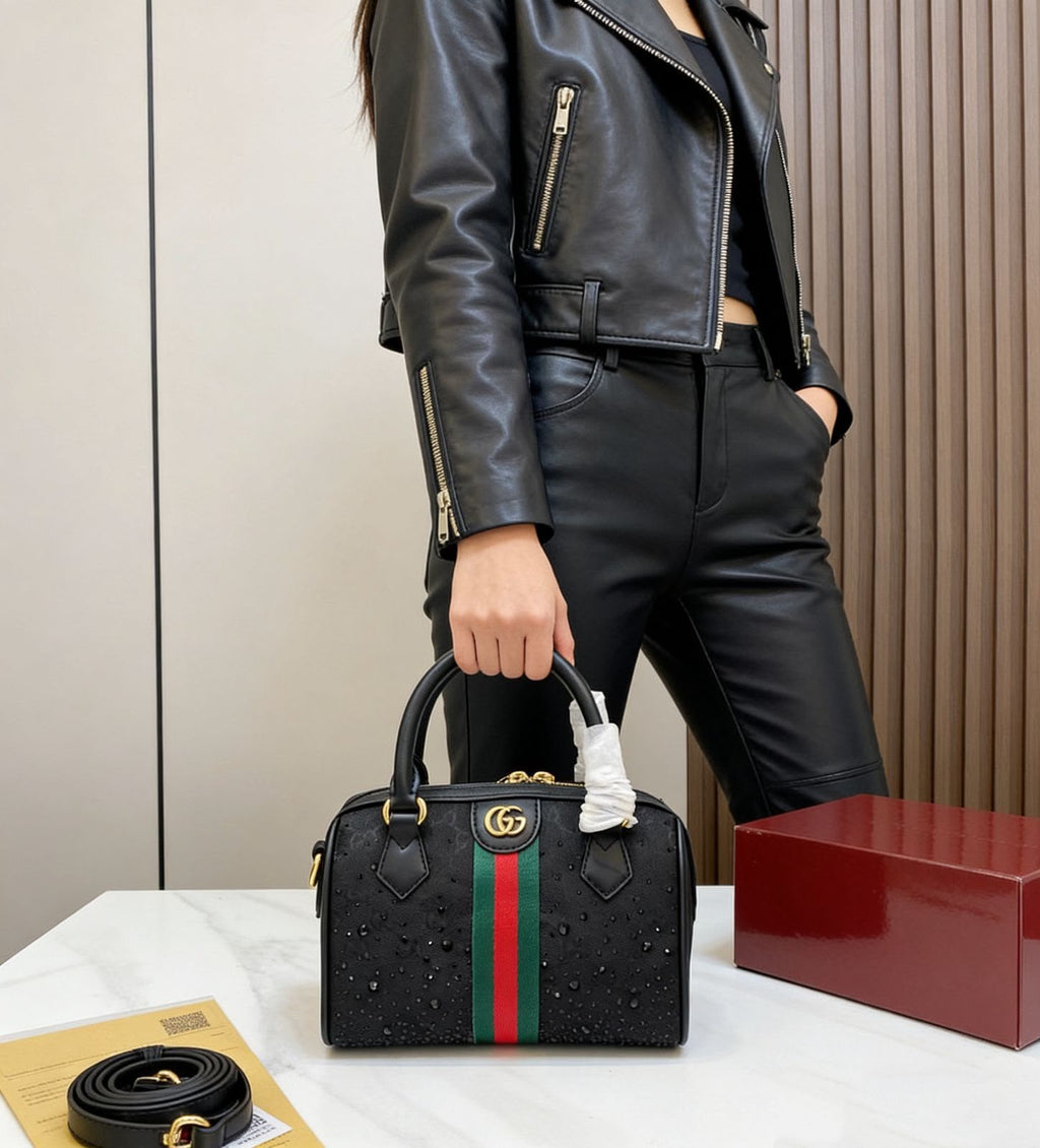 GUCCI Crystal Boston Bag — 22 cm | 4 Colors With Box A+
