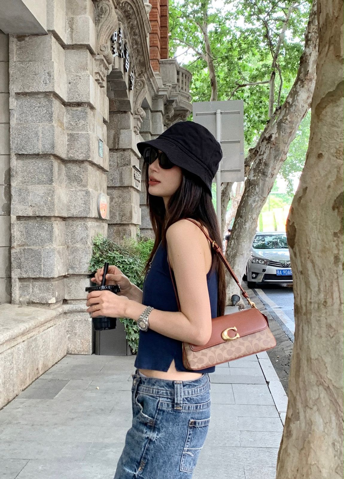 COACH Signature Flap Shoulder Bag — 25 cm | 6 Colors With Box