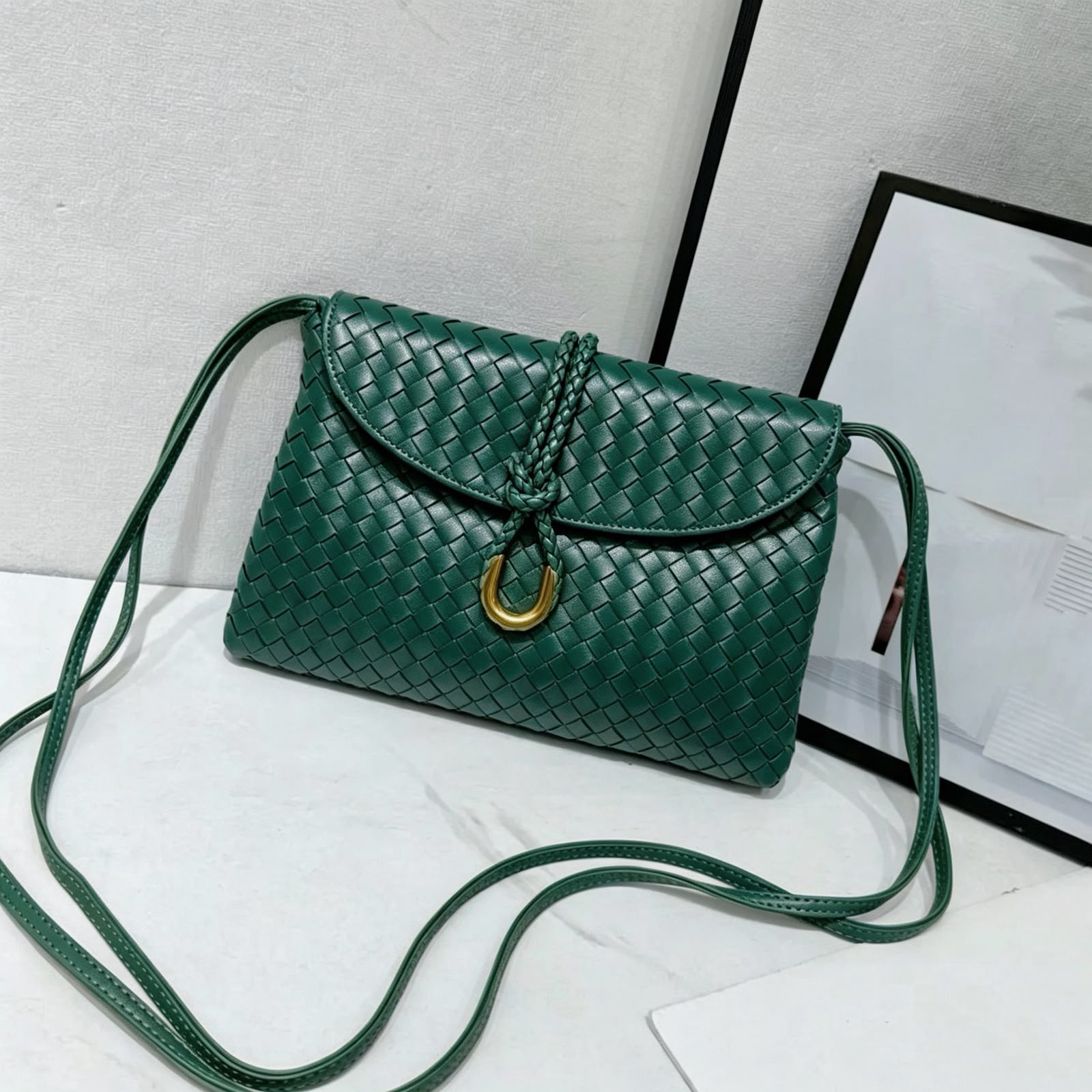 Bottega Woven Crossbody Bag — 27 cm | 9 Colors With Box