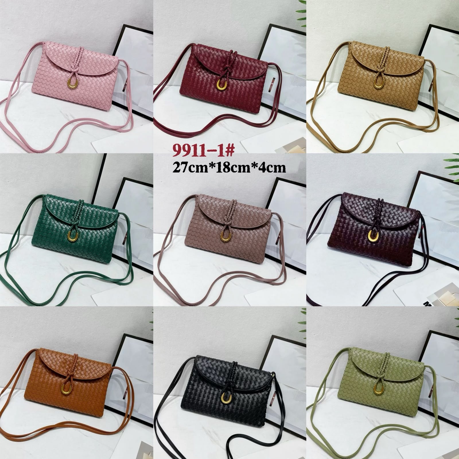 Bottega Woven Crossbody Bag — 27 cm | 9 Colors With Box
