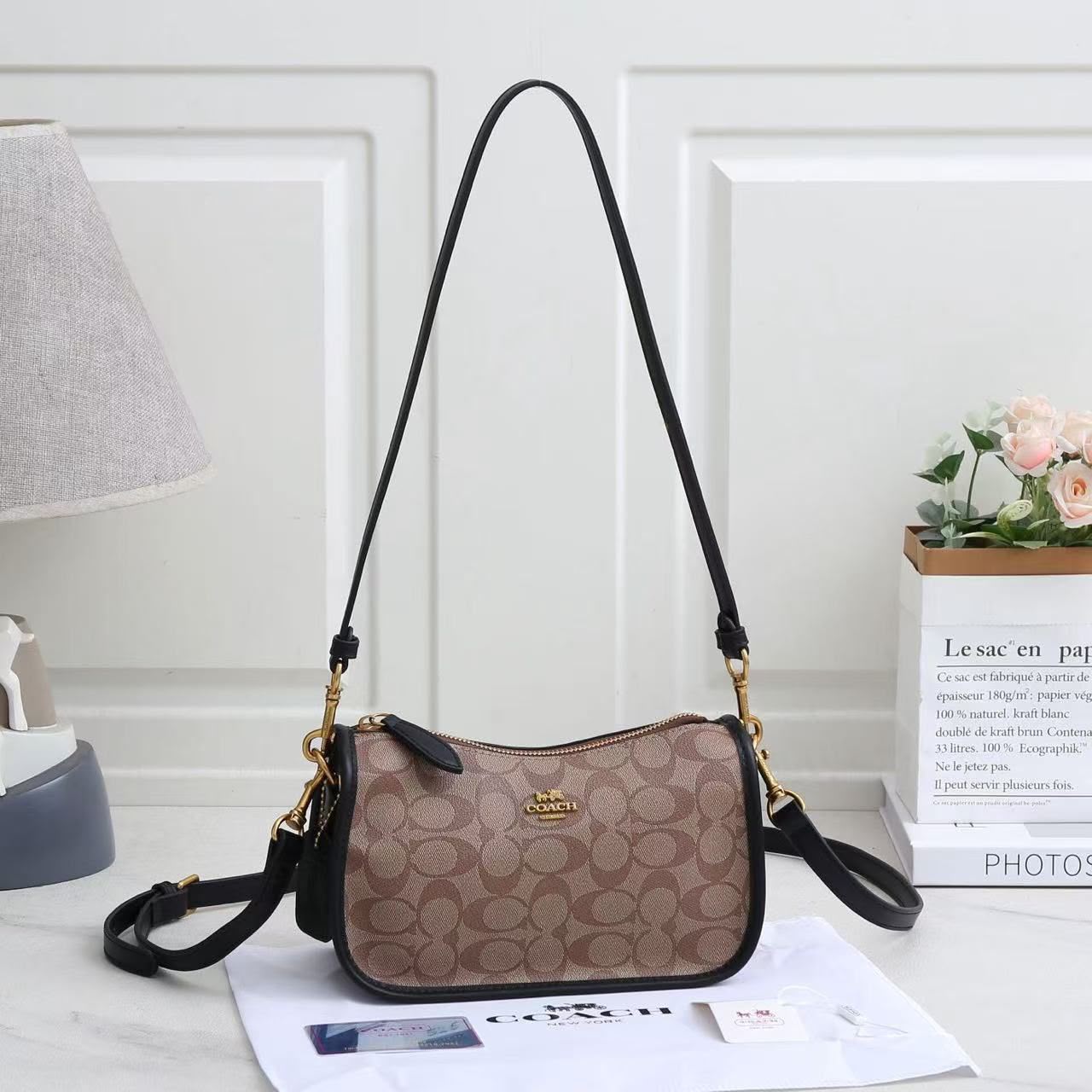 COACH Signature Shoulder Bag — 24 cm | 5 Colors with Box