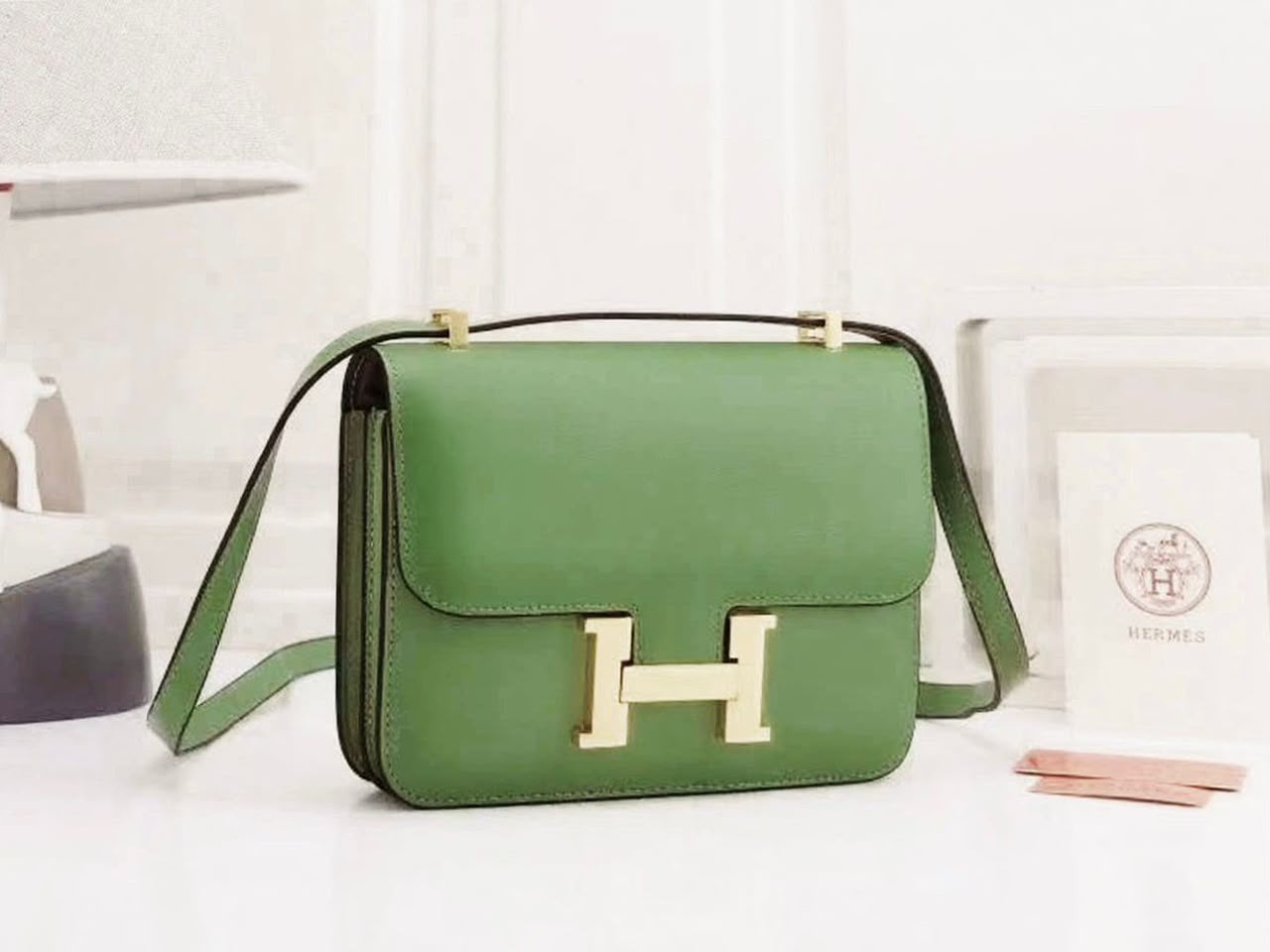 HERMÈS Structured Shoulder Bag — 24 cm | 4 Colors with Box