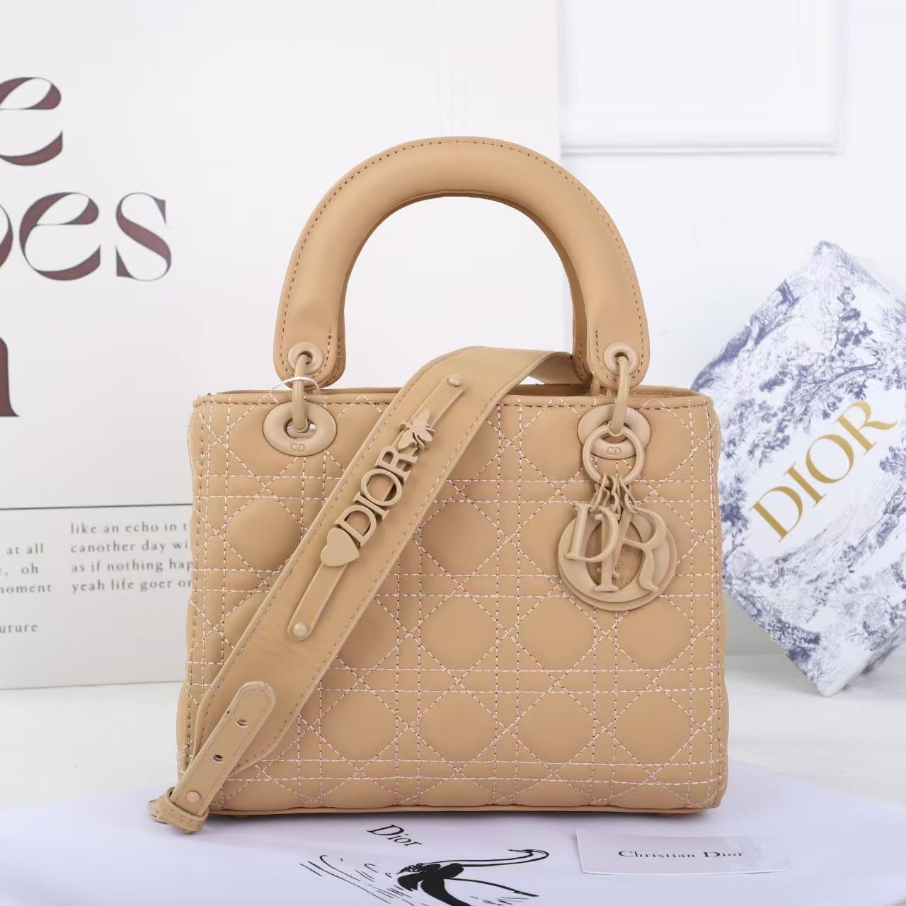 DIOR Quilted Top Handle Bag — 24 cm | 6 Colors Without Box