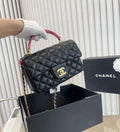 CHANEL Quilted Top Handle Shoulder Bag — 2 Colors With Box A+