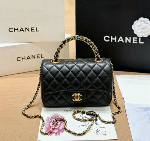 CHANEL Compact Top Handle Bag 19 cm with Box