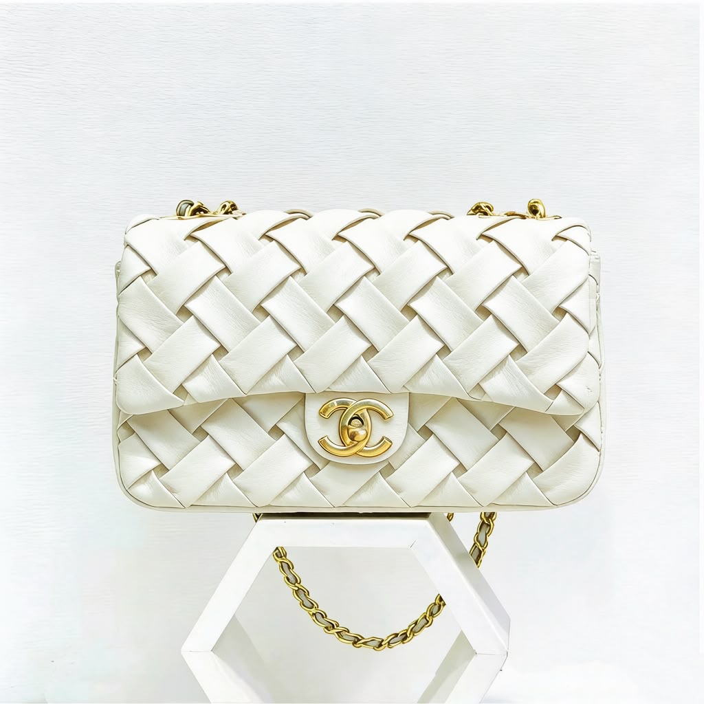 CHANEL Woven Leather Flap Shoulder Bag — 25 cm | 4 Colors with Box A+