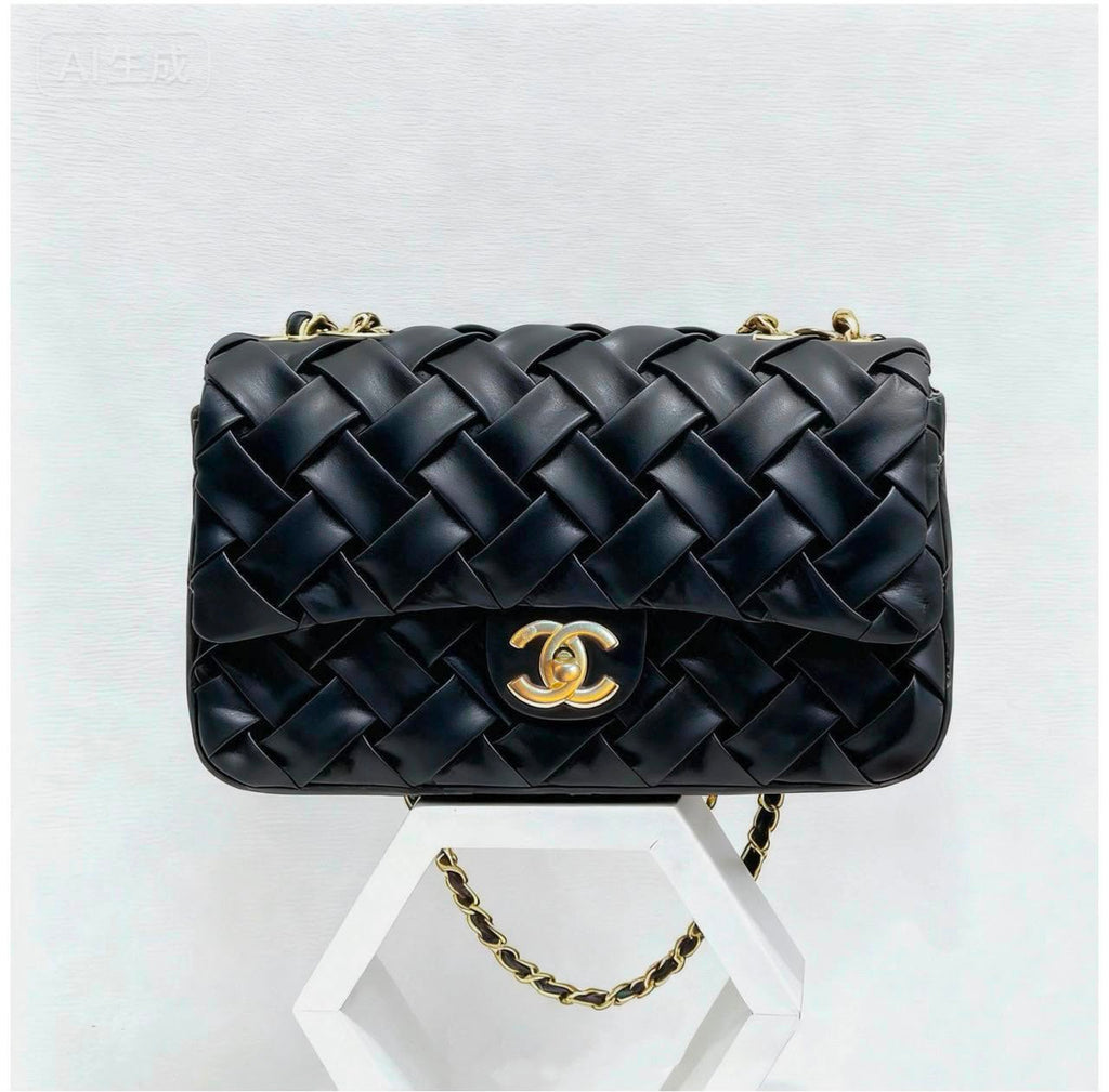 CHANEL Woven Leather Flap Shoulder Bag — 25 cm | 4 Colors with Box A+