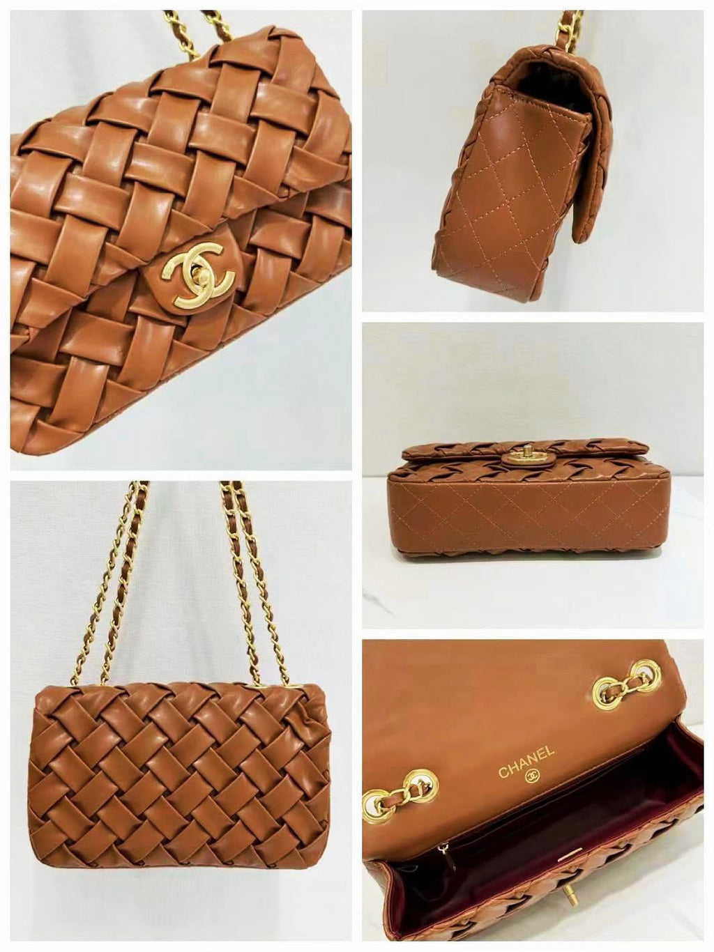 CHANEL Woven Leather Flap Shoulder Bag — 25 cm | 4 Colors with Box A+