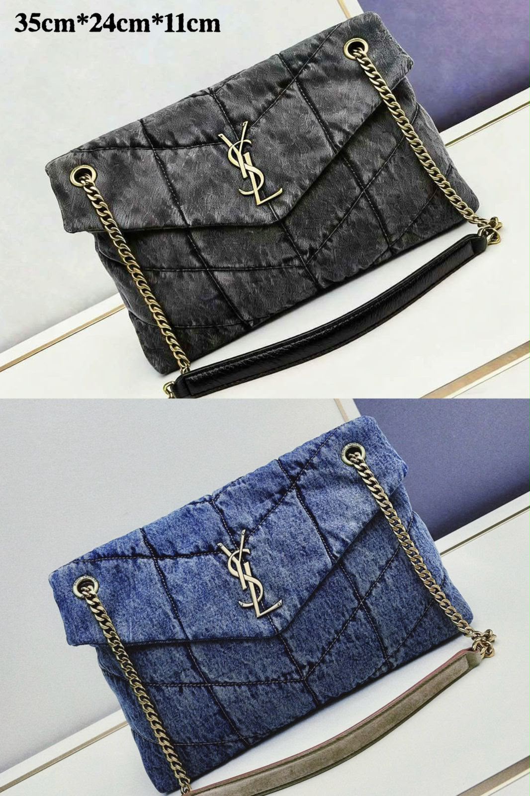 YSL Puffer Quilted Flap Bag — 35 cm | 2 Colors Without Box A+