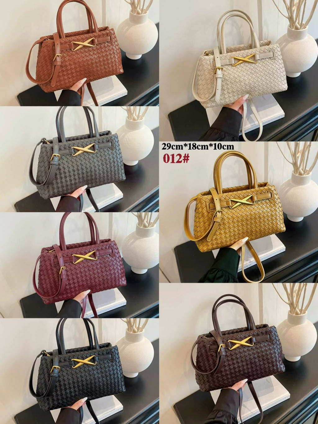 BOTTEGA Woven Leather Top Handle Tote — 29 cm | 7 Colors Without Box