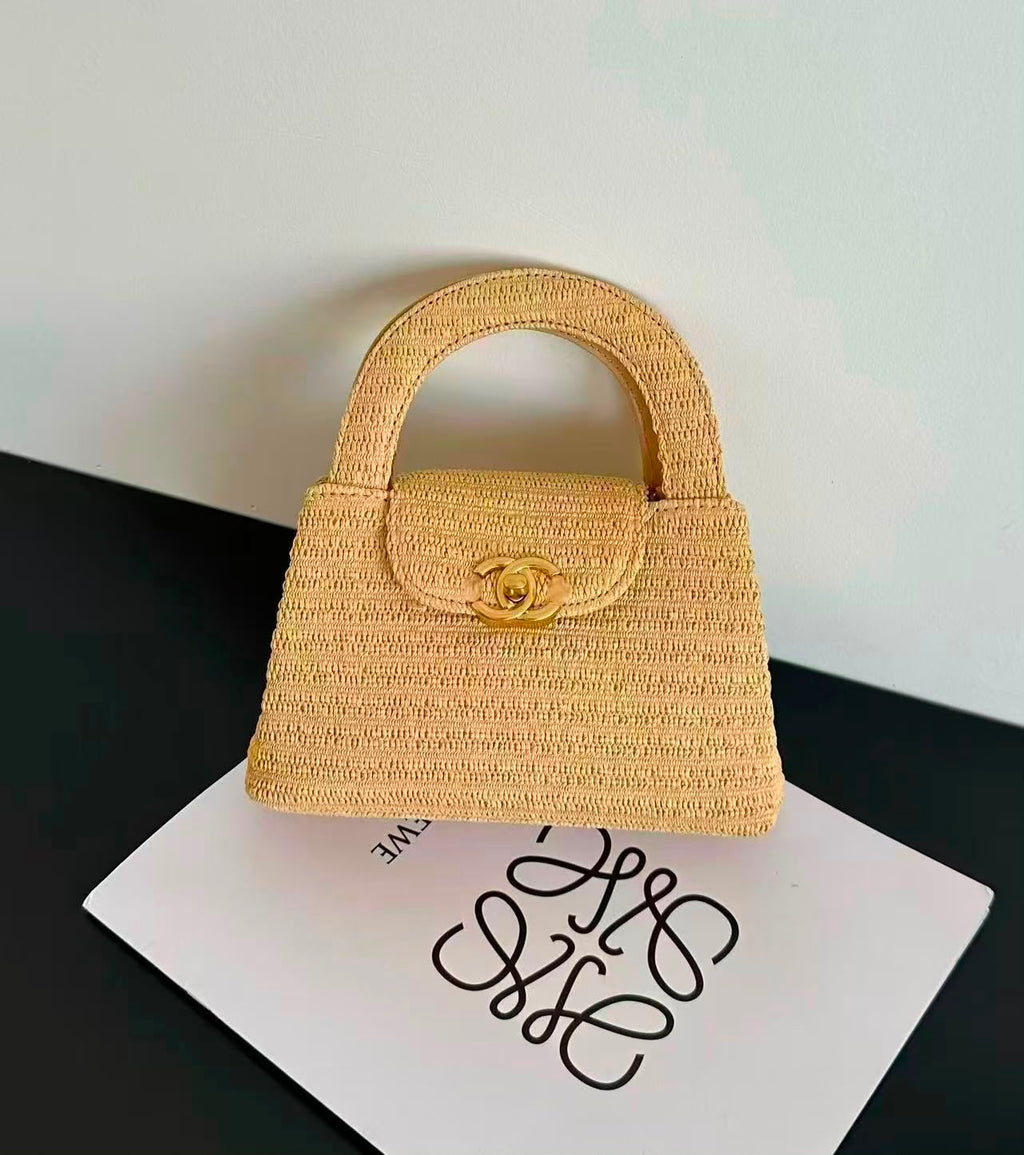 CHANEL MINI Woven Bag 20 cm With Box