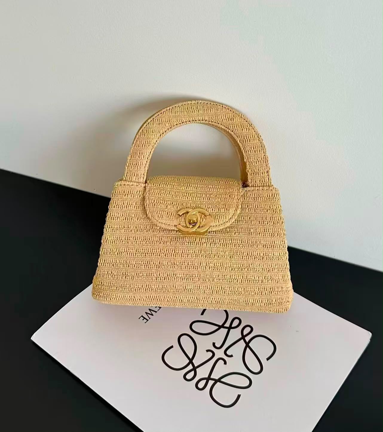 CHANEL MINI Woven Bag 20 cm With Box