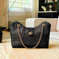 CHANEL Croc-Embossed Shoulder Tote — 39 cm | 3 Colors Without Box A+