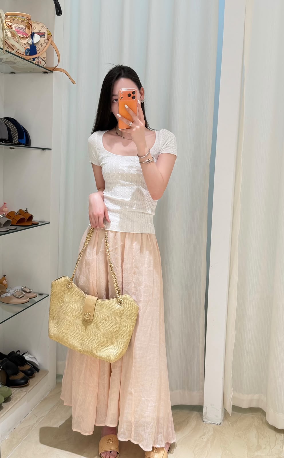 CHANEL Croc-Embossed Shoulder Tote — 39 cm | 3 Colors Without Box A+