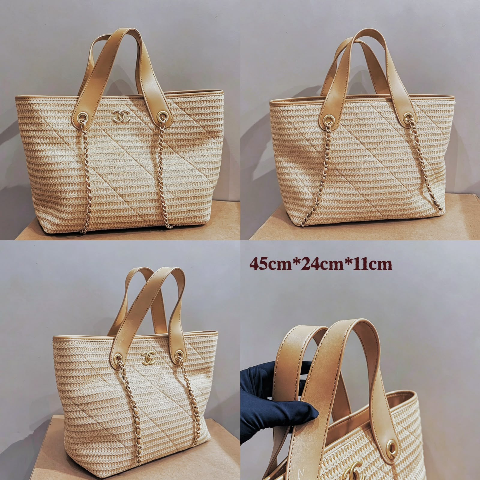 CHANEL Woven Beach Style Tote — 45 cm | A+ Without Box