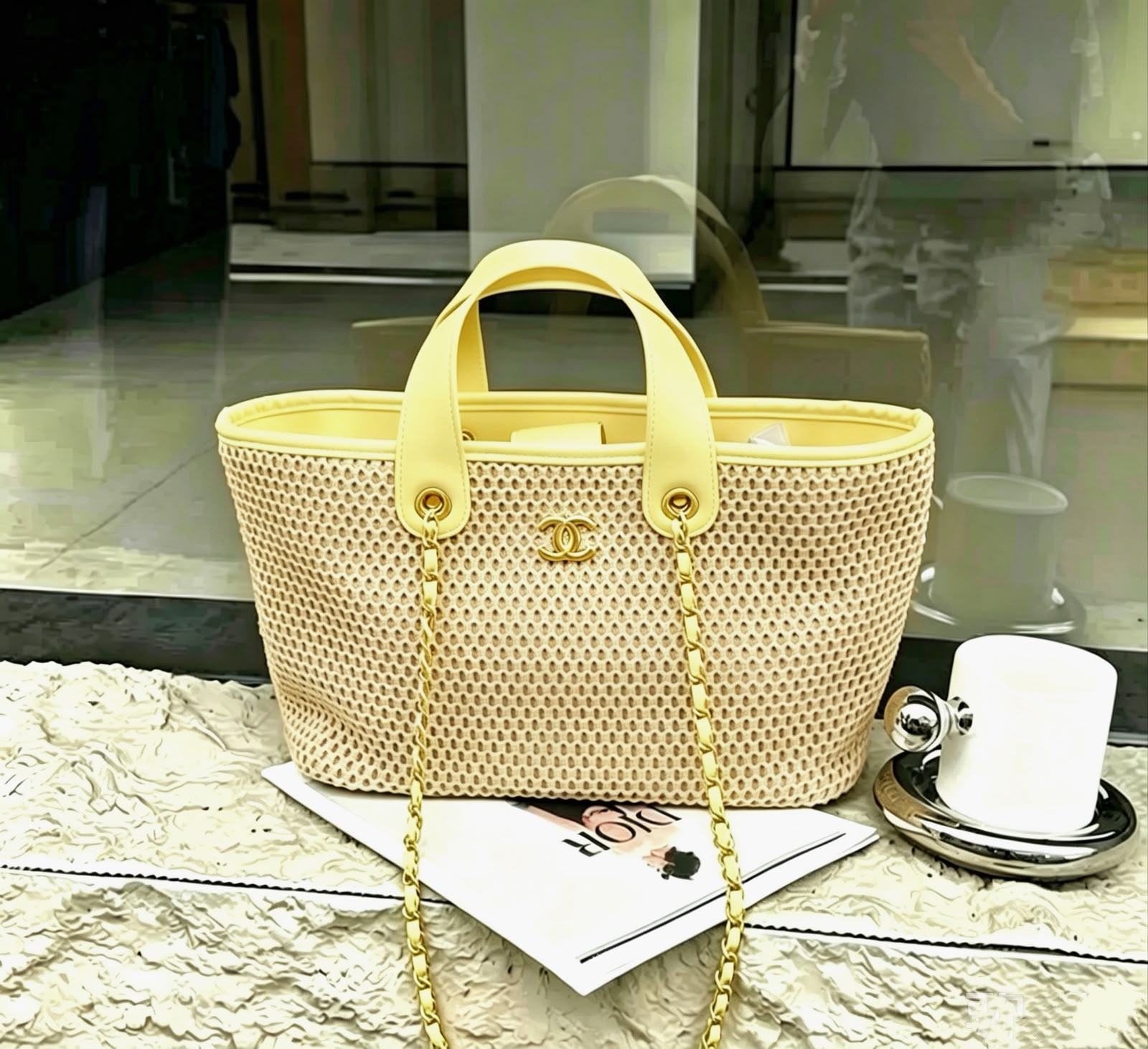 CHANEL Straw-Effect Tote 40 cm Without Box