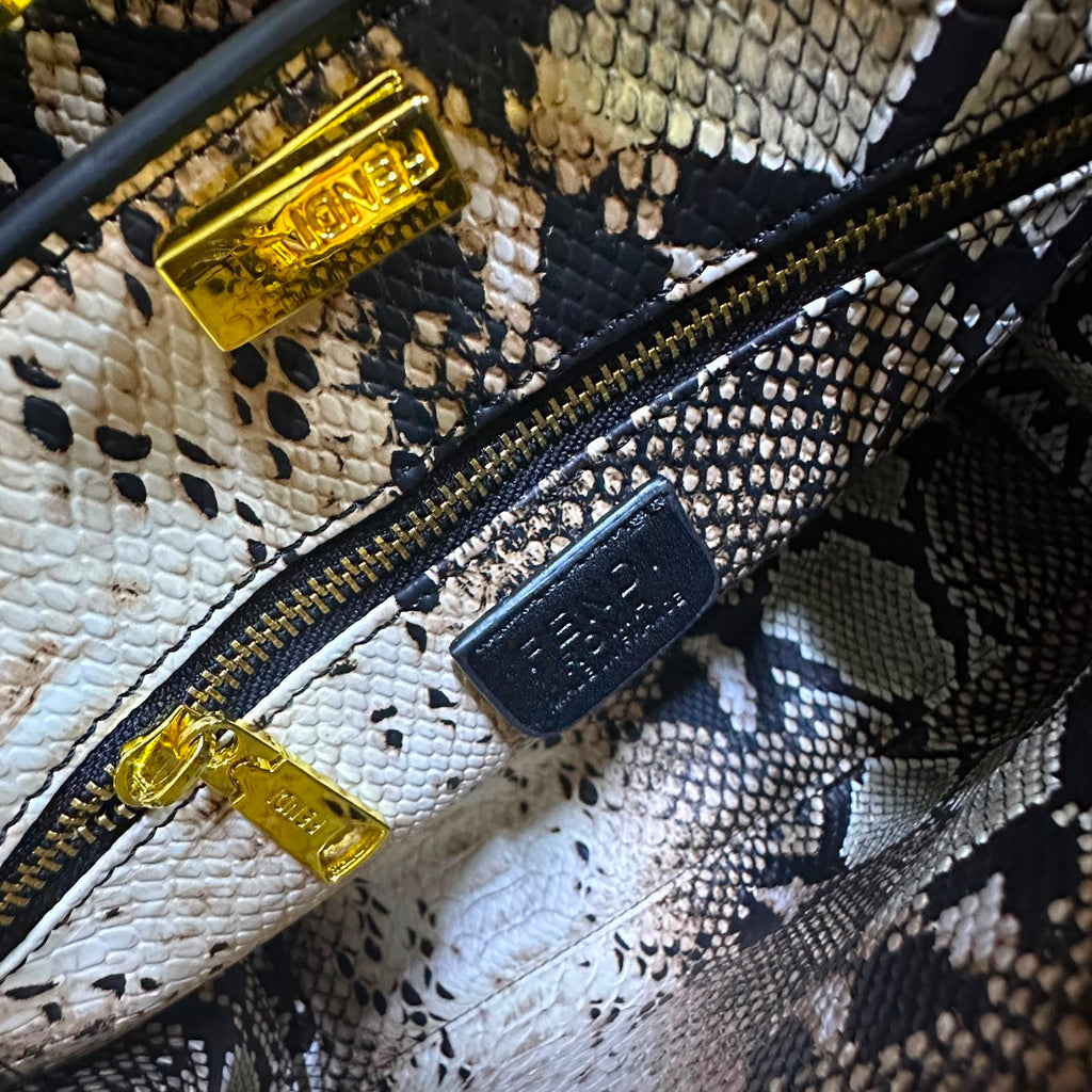 FENDI Python-Embossed Tote 30 cm Without Box A+