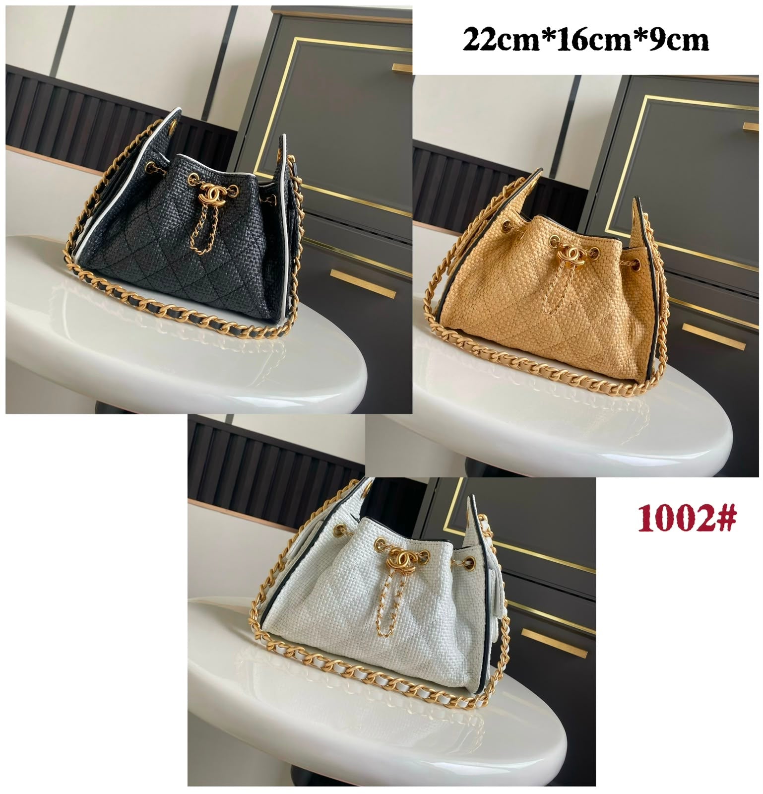 CHANEL Drawstring Bag 22 cm Without Box