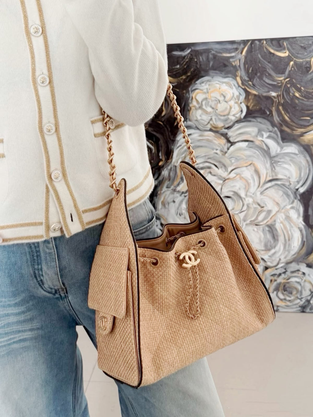 CHANEL Drawstring Bag — 26 cm Without Box