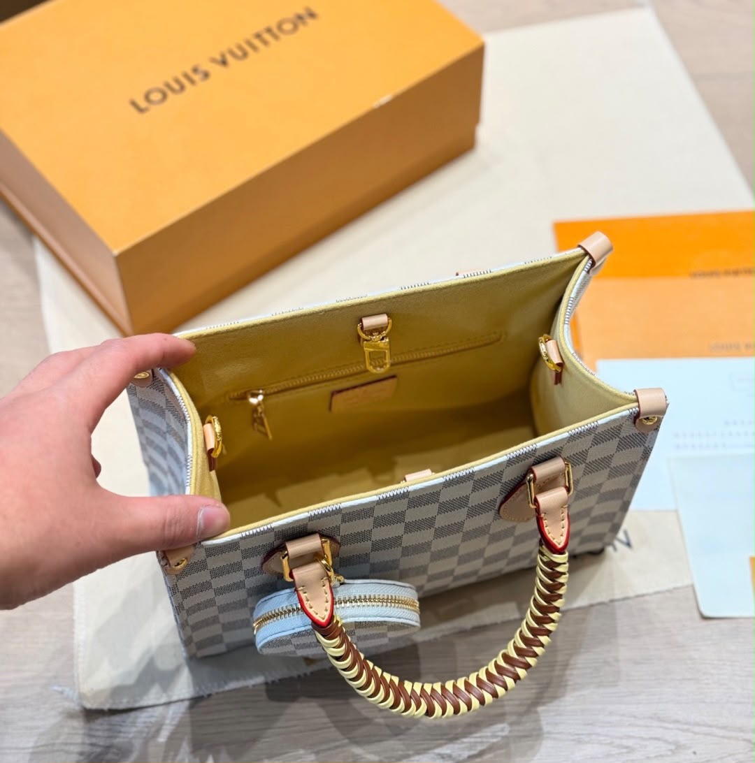 LV حقيبة توت كاروهات 25 سم بدون صندوق ماستر