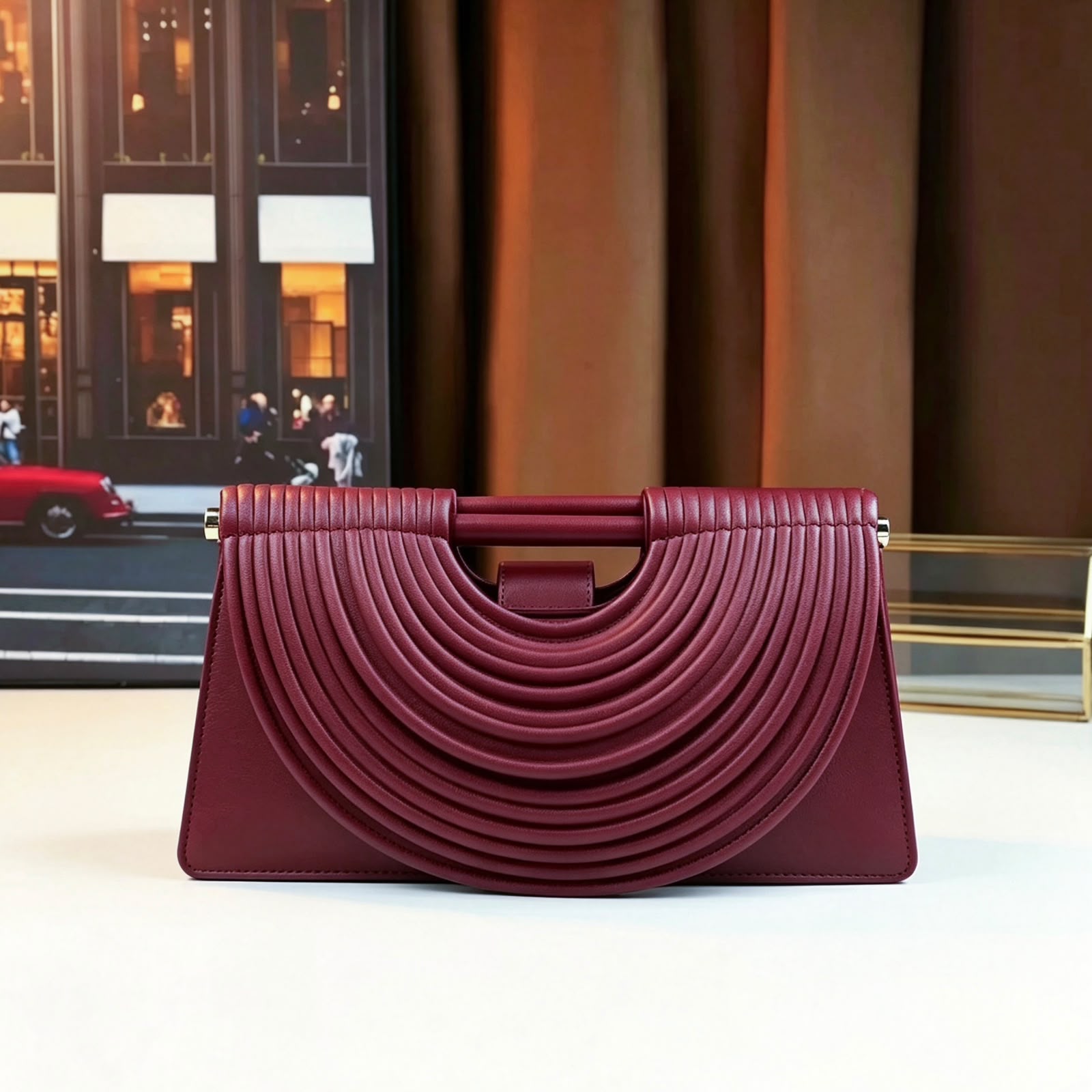 BOTTEGA Draped Arch Bag 32 cm with Box