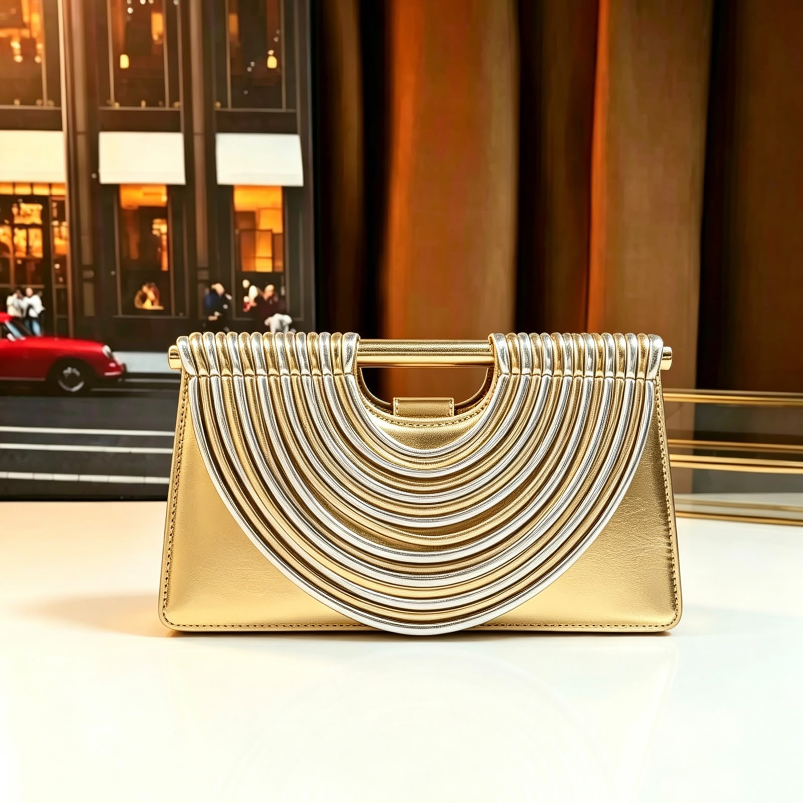 BOTTEGA Draped Arch Bag 32 cm with Box