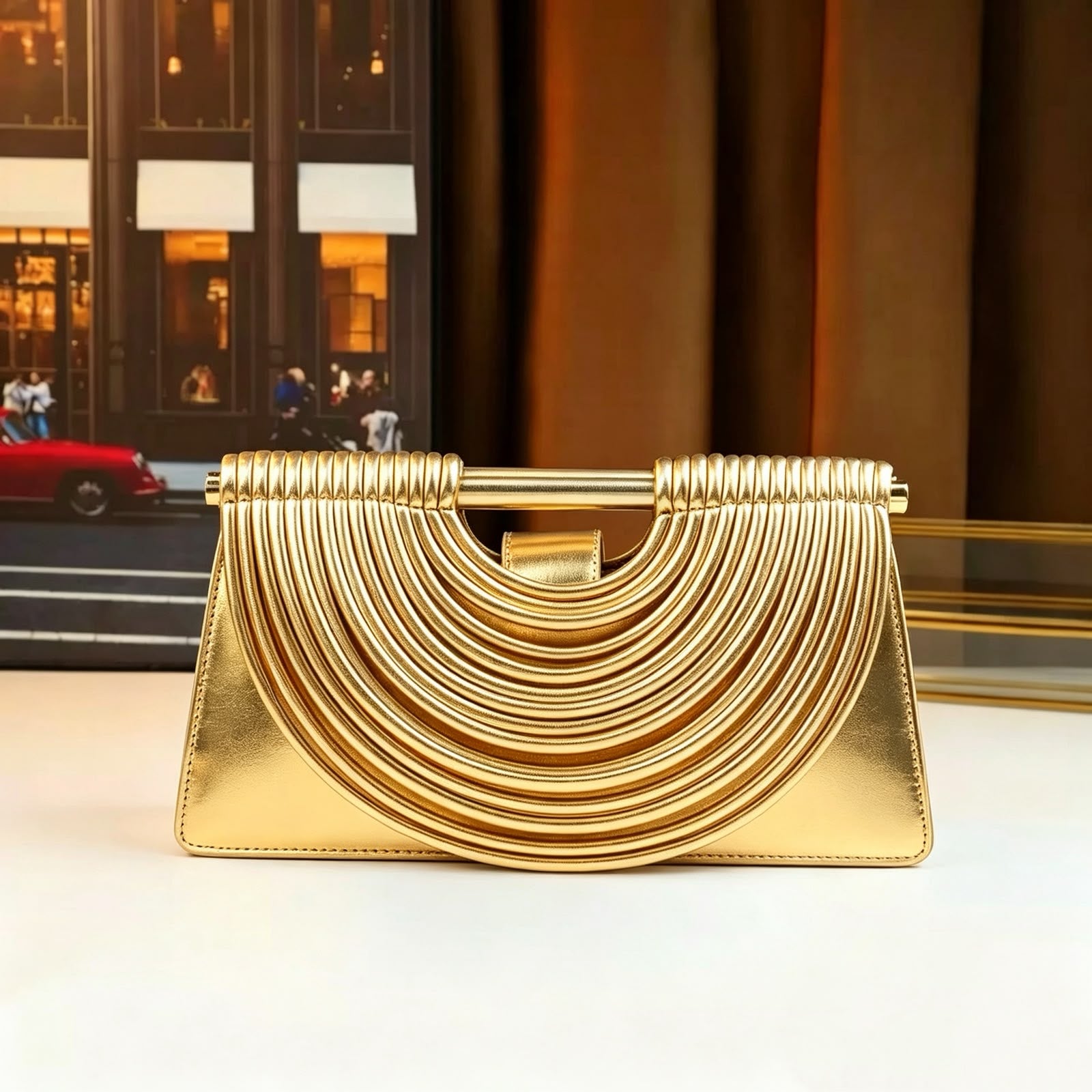 BOTTEGA Draped Arch Bag 32 cm with Box
