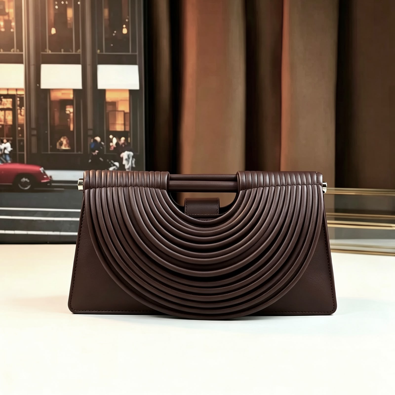 BOTTEGA Draped Arch Bag 32 cm with Box