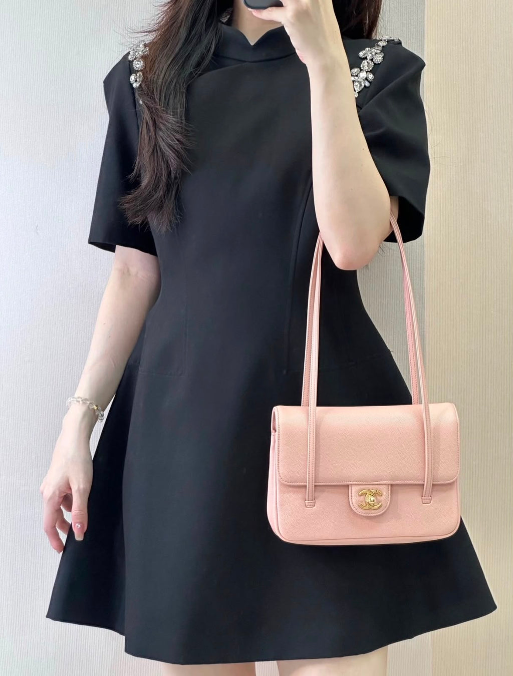 CHANEL Double-Strap Flap Bag 22 cm With Box